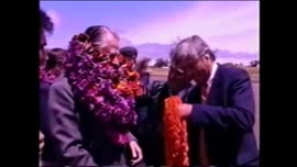 Presidente Aylwin llega al Aeropuerto Internacional Mataveri: video