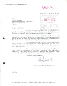 [Carta del Director de Inversiones Pathfinder Chile. S.A. dirigida al Presidente Patricio Aylwin]