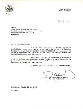 [Carta de rechazo de audiencia con El Presidente Confederación Nacional de Deudores Habitacionale...