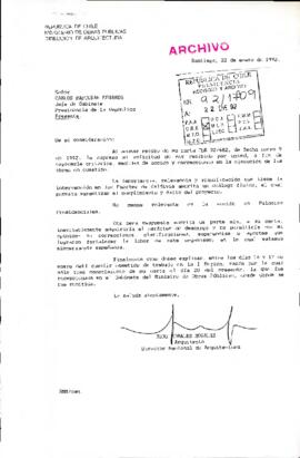 [Carta del Director Nacional de Arquitectura dirigida al Jefe de Gabinete Presidencial]