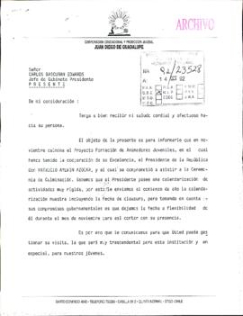 [Carta de Corporación Educacional y Promoción Juvenil "Juan Diego de Guadalupe"]