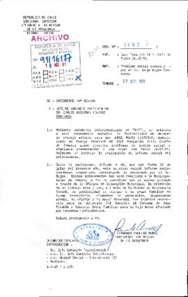 [Carta dirigida a Jefe de Gabinete presidencial respecto a factibilidad de solicitud de don Jorge Rojas]
