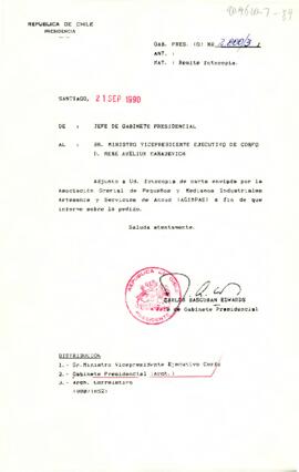 [Remite carta al Ministro Vicepresidente de CORFO]