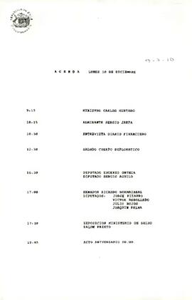 Agenda del 10 de Diciembre de 1990