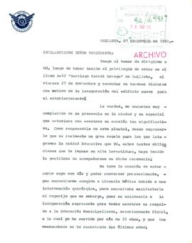 [Carta del Director del Liceo A-12 Santiago Escuti de Quillota]