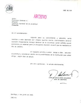 [Carta del Jefe de Gabinete de la Presidencia a Director de INJUV]