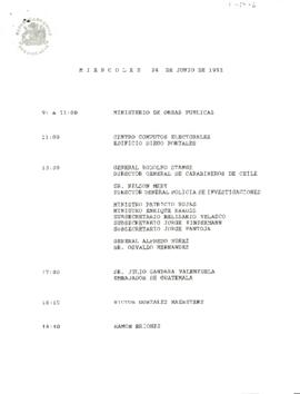 Miércoles 24 de junio de 1922 [agenda presidencial]