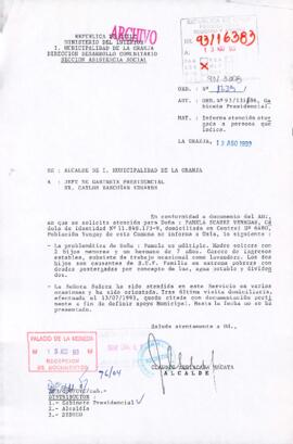 [Oficio del Alcalde de la Municipalidad de La Granja dirigido al Jefe de Gabinete Presidencial]