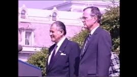 Presidente Aylwin en Gira por Estados Unidos se reúne con el presidente George W. Bush: video