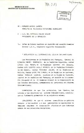 Declaración del Centenario del Sistema Interamericano.