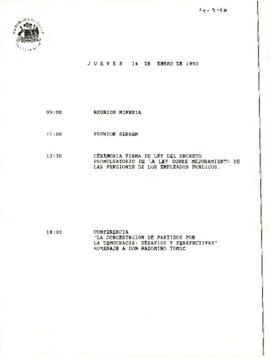 Programa Presidencial, jueves 14 de enero 1993