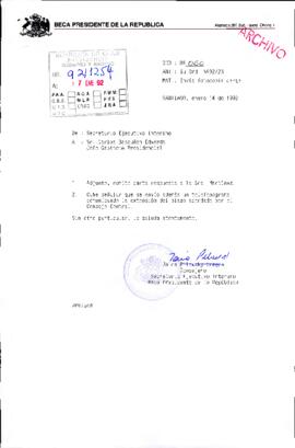 [Carta del Secretario Ejecutivo Interino de Beca Presidente de la República sobre respuesta a solicitud de particular]