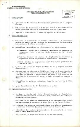 Ministerio de relaciones exteriores tareas prioritarias 1993