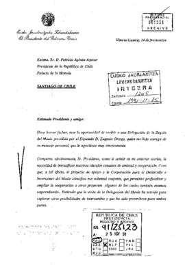 [Carta del Presidente del Gobierno Vasco]