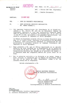 [Oficio Ord. N° 2637 de Jefe de Gabinete Presidencial, remite documento]