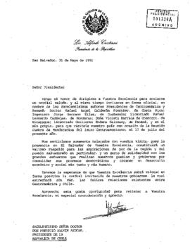 [Carta del Presidente de El Salvador, Alfredo Cristiani al Presidente Patricio Aylwin]