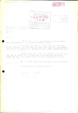 [Carta dirigida al Presidente Patricio Aylwin, referente a investigación sobre detenido desparecido]