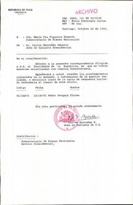 [Carta del Jefe de Gabinete de la Presidencia a Subsecretario de Bienes Nacionales]