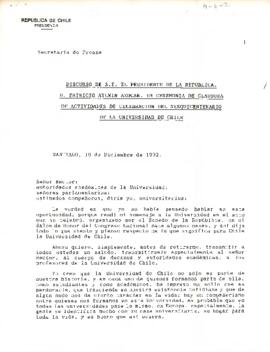 Discurso de S.E. El Presidente de la República, D. Patricio Aylwin Azócar, en Ceremonia de Clausura de Actividades de celebración del Sesquicentenario de la Universidad de Chile