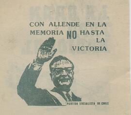 Con Allende en la memoria NO hasta la victoria
