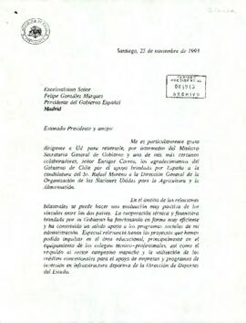 [Carta dirigida a Presidente del Gobierno Español]