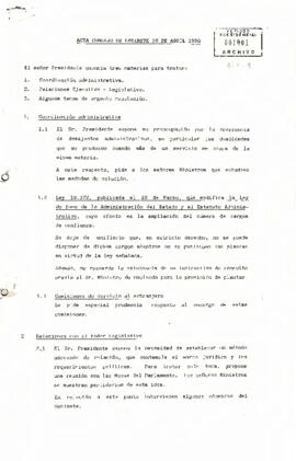 Acta de Consejo de Gabinete 10 de Abril 1990