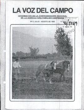 {Portada de Ejemplar La Voz del Campo N° 2 Julio-Agosto de 1993]