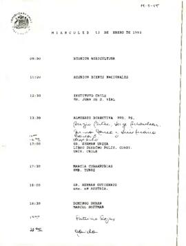 Programa Presidencial, miércoles 13 de enero de 1993
