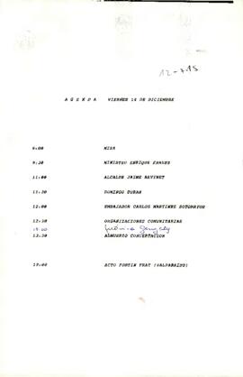 Agenda del 14 de Diciembre de 1990
