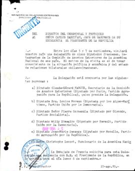 [Carta de Dirección de Protocolo del Ministerio de RREE por solicitud de audiencia al Pdte. Aylwi...