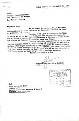 [Carta dirigida al Director Administrativo del Palacio de la Moneda]
