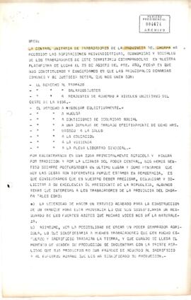 [Documentos de la Central Unitaria de Trabajadores de la Provincia del Choapa]