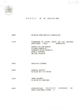 Programa Martes 20 de Julio de 1993.