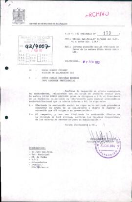 [Oficio del Alcalde de la Municipalidad de Valparaíso dirigido al Jefe de Gabinete Presidencial]