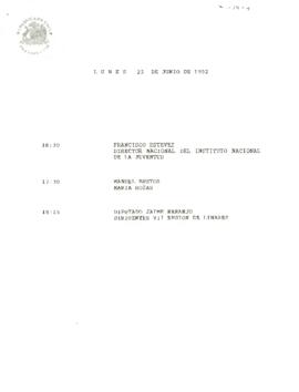 Lunes 22 de junio de 1992 [agenda presidencial]