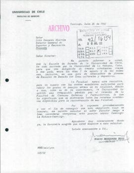[Carta de Decano de la Universidad de Chile dirigida al Director General de Deportes y Recreación]