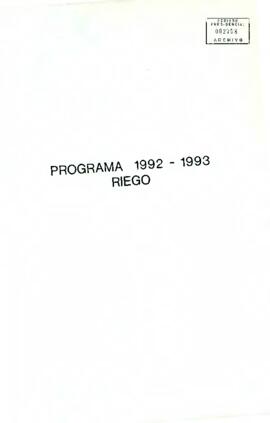 Programa 1992-1993 Riego