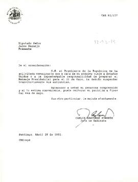 Carta de Carlos Bascuñan al Diputado Jaime Naranjo
