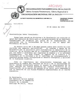 [Se refiere al apoyo del gobierno para el establecimiento de un Instituto Panamericano de Bioética]