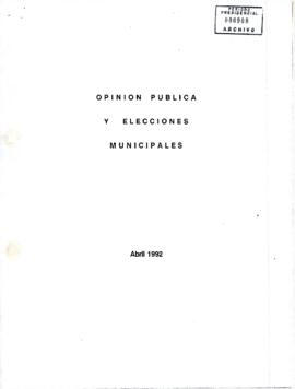 Opiniones Pública y Elecciones Municipales.