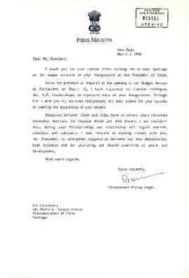 [Carta del Presidente de India]