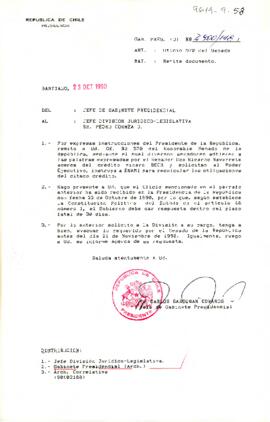[Carta de Jefe de Gabinete a Sr. Pedro Correa sobre crédito minero BECH]