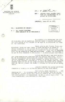 [Carta de Alcaldesa de Conchalí  dirigida a Jefe de Gabinete informado acción de Carabineros en Población la Pincoya]