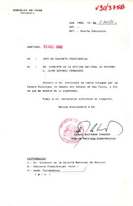 [Fotocopia de carta enviada por la Cámara Municipal de Osasco del Estado de Sao Paulo].