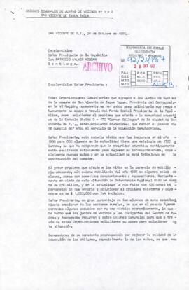 [Carta de Unidades Comunales y Juntas de Vecinos de San Vicente de Tagua-Tagua]