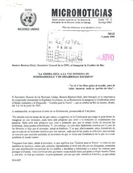 Micronoticias: Boletín semanal preparado por los Servicios de Información de las Naciones Unidas en Santiago