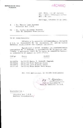 [Oficio Gab. Pres. Ord. N° 5326 de Jefe de Gabinete Presidencial, remite copia de carta que se indica]