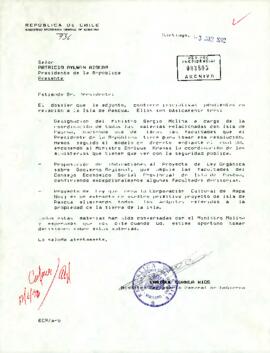 [Carta de Enrique Correa sobre proyecto de ley]