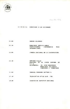 Agenda del 12 de Diciembre de 1990