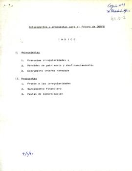Indice-Antecedentes y propuestas para el futuro de CORFO.